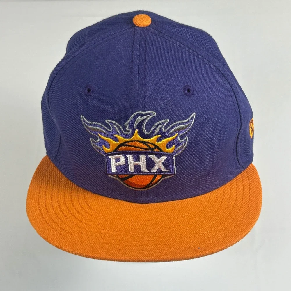 New Era 59FIFTY Phoenix Suns Fitted Hat Purple Orange NBA Cap Size 7 1/8